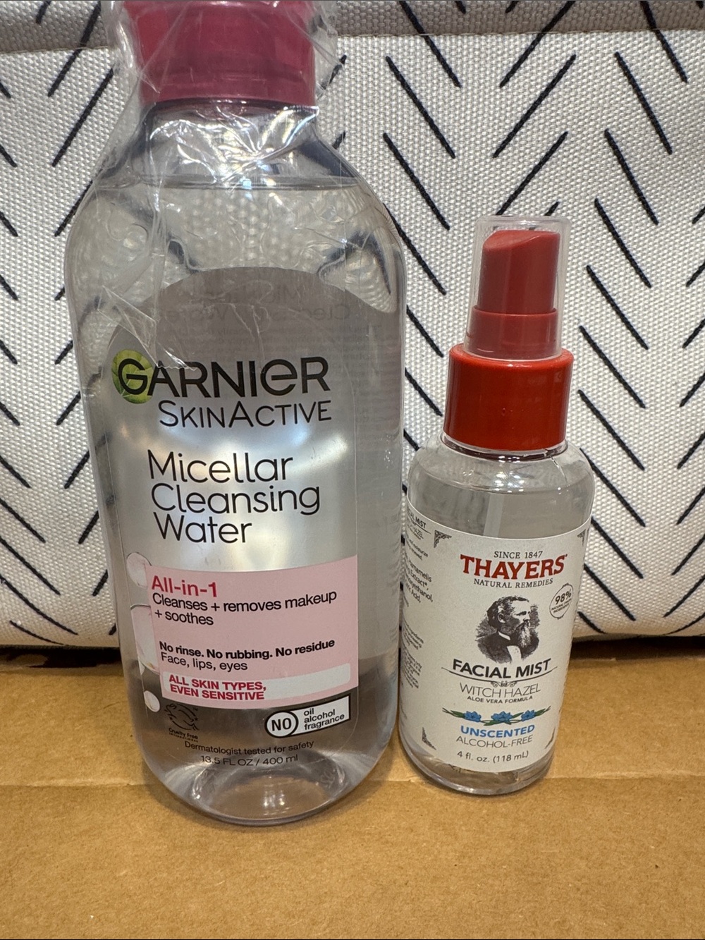 Garnier SkinActive Micellar Cleansing Water and Thayers Face Mist